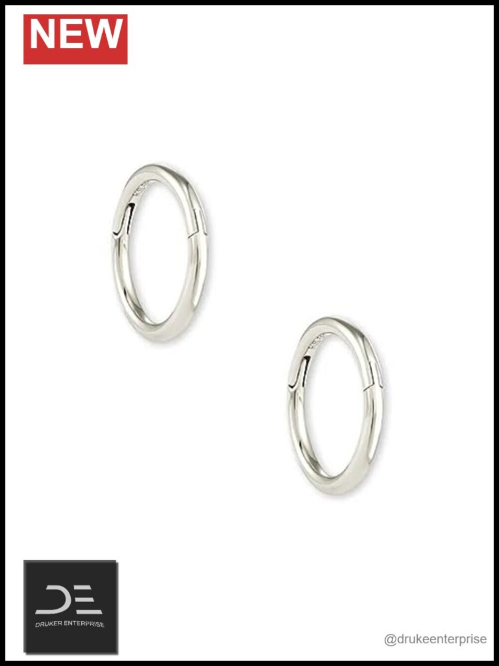 14K White Gold Seamless Huggie Earrings, Fine Jewelry, Gift for Her